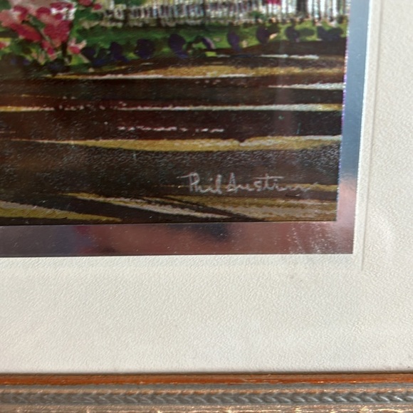 Vintage Phil Austin Framed Etched Foil Spring Beauty Print signed. 8x10 - Picture 5 of 5